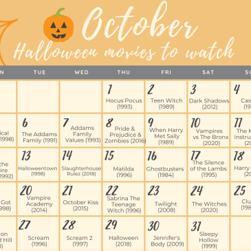 halloween movie calendar