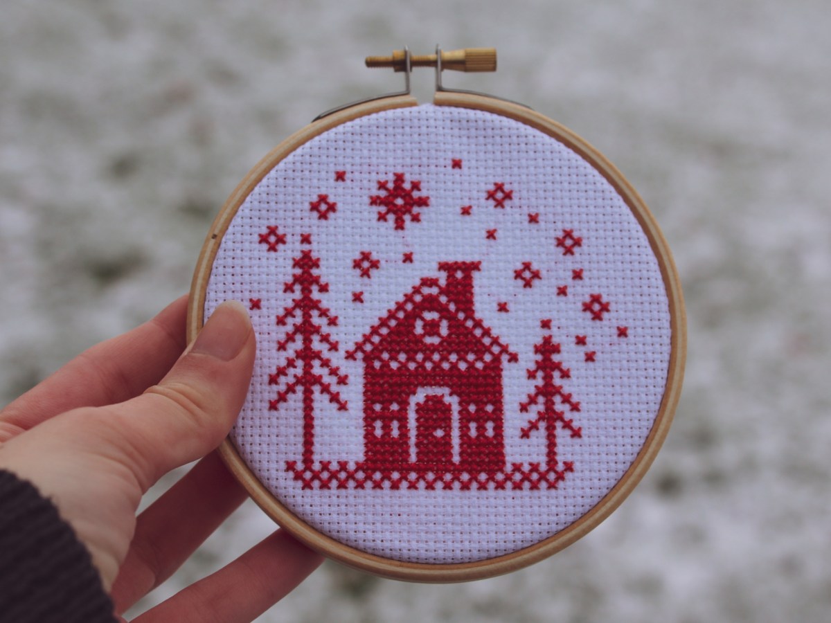 A small winter&nbsp;cross-stitch